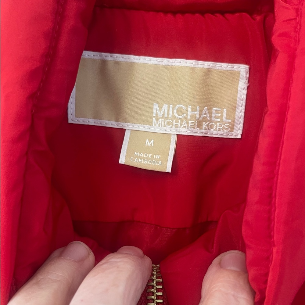 Michael Kors Red Puffer Vest - Picture 4 of 10